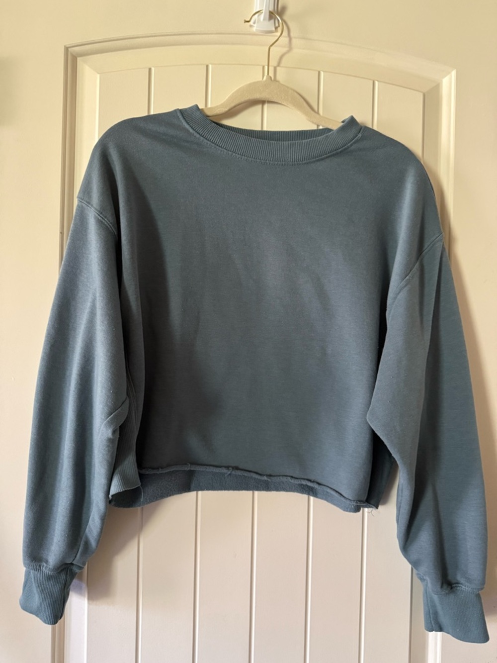 Cropped Crewneck Sweatshirt - Dusty Blue